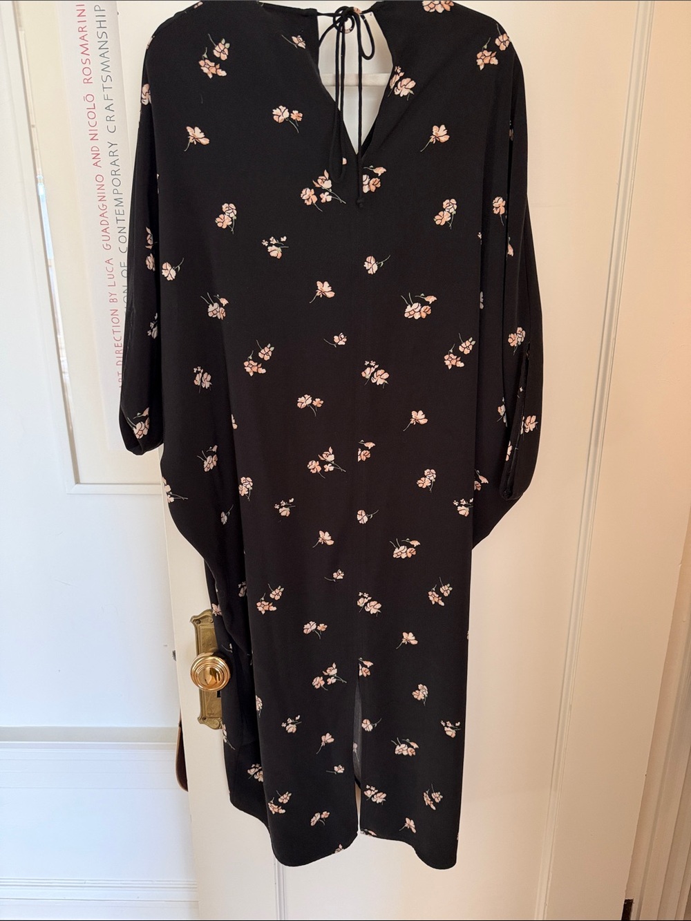 OAK + FORT Black Midi Dress with Floral Print - Picture 3 of 4